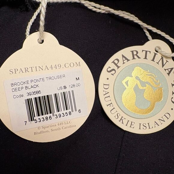 NWT Spartina Brooke Ponte Trouser Black Stretch Tummy Control M $128.00 - Picture 7 of 8